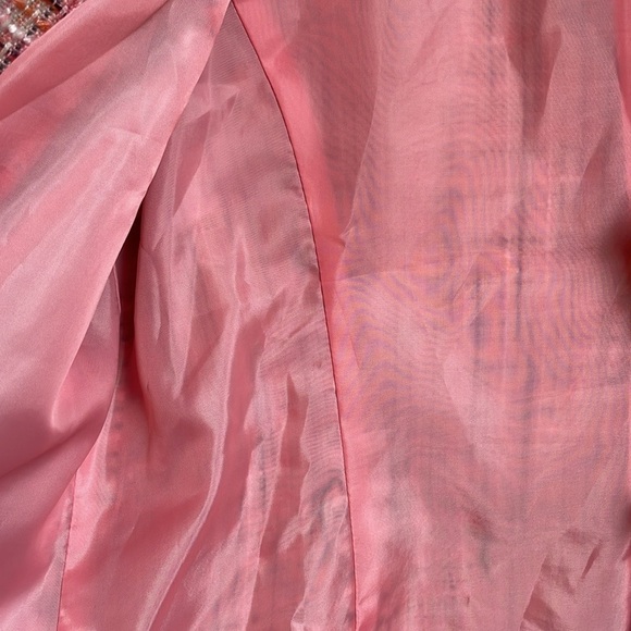 Emma James Pink, White and Black Iconic Parisian Style Plaid Tweed Blazer - Picture 14 of 14